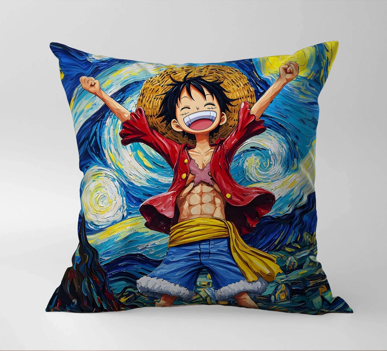 Monkey D. Luffy One Piece Starry Night decorative cushion by CreativeStudio
