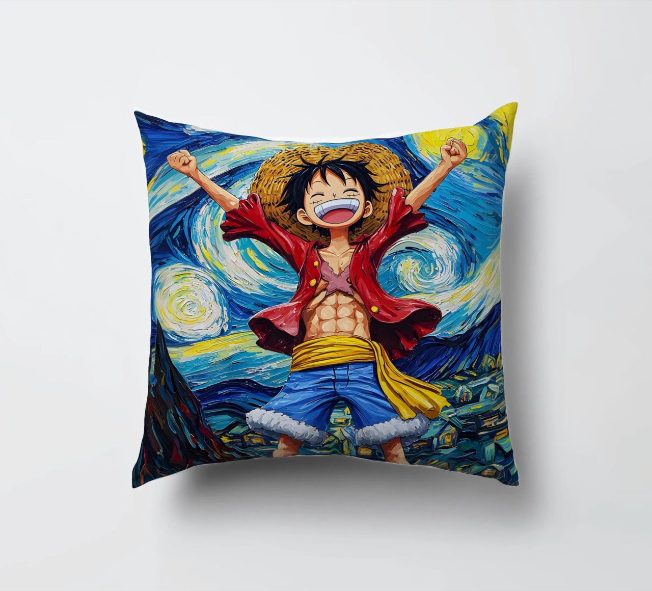 Monkey D. Luffy One Piece Starry Night decorative cushion by CreativeStudio