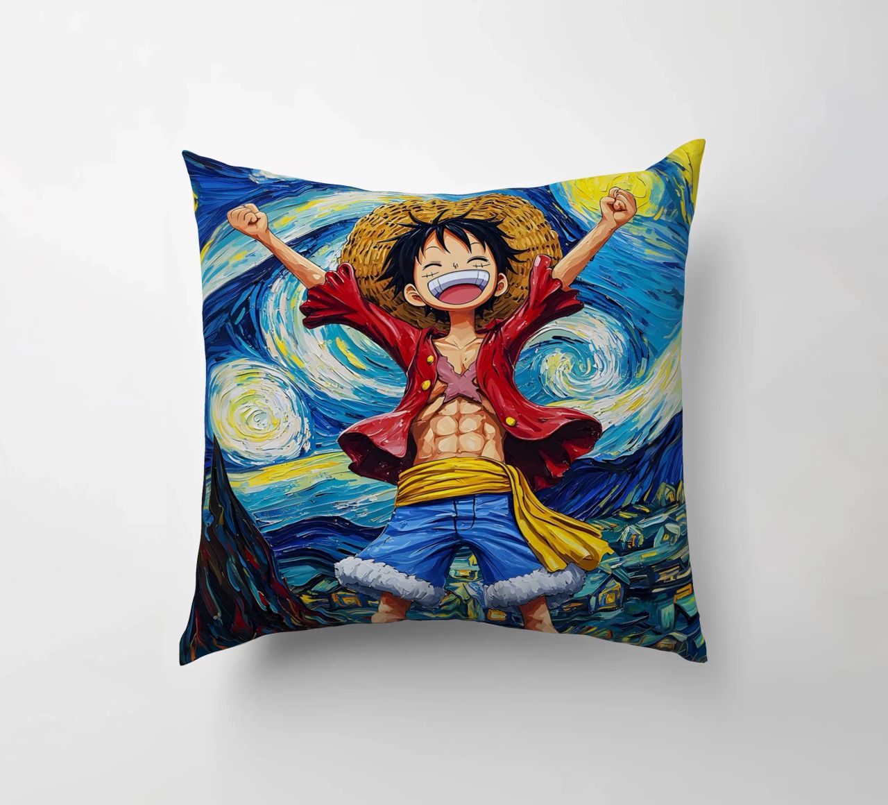 Monkey D. Luffy One Piece Starry Night decorative cushion by CreativeStudio