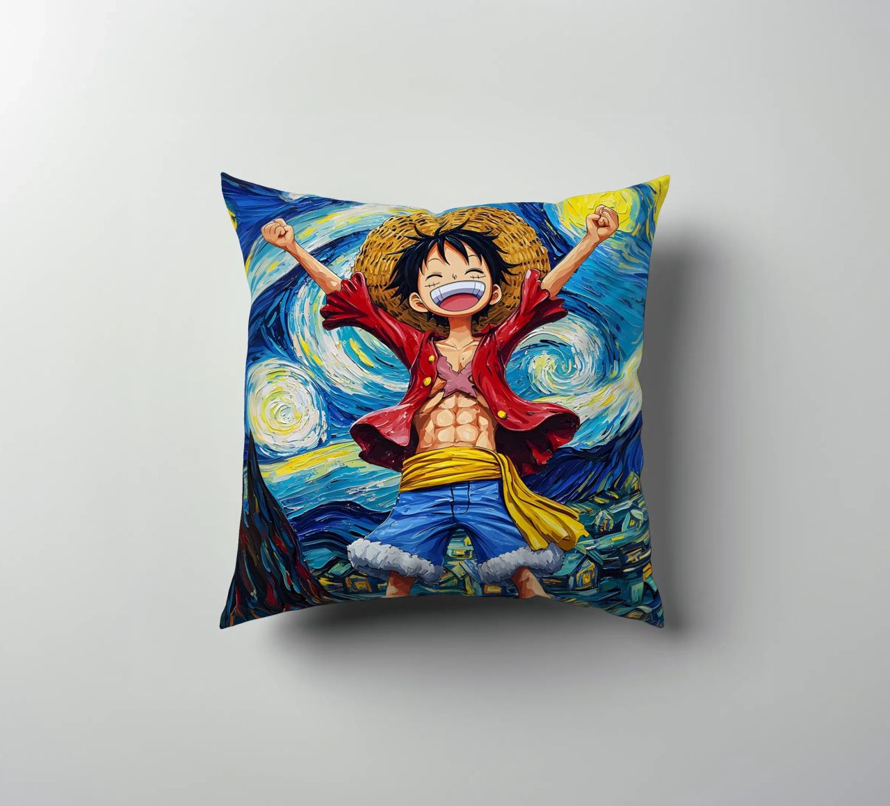 Monkey D. Luffy One Piece Starry Night decorative cushion by CreativeStudio