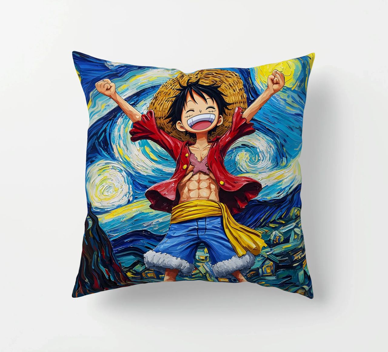 Monkey D. Luffy One Piece Starry Night decorative cushion by CreativeStudio