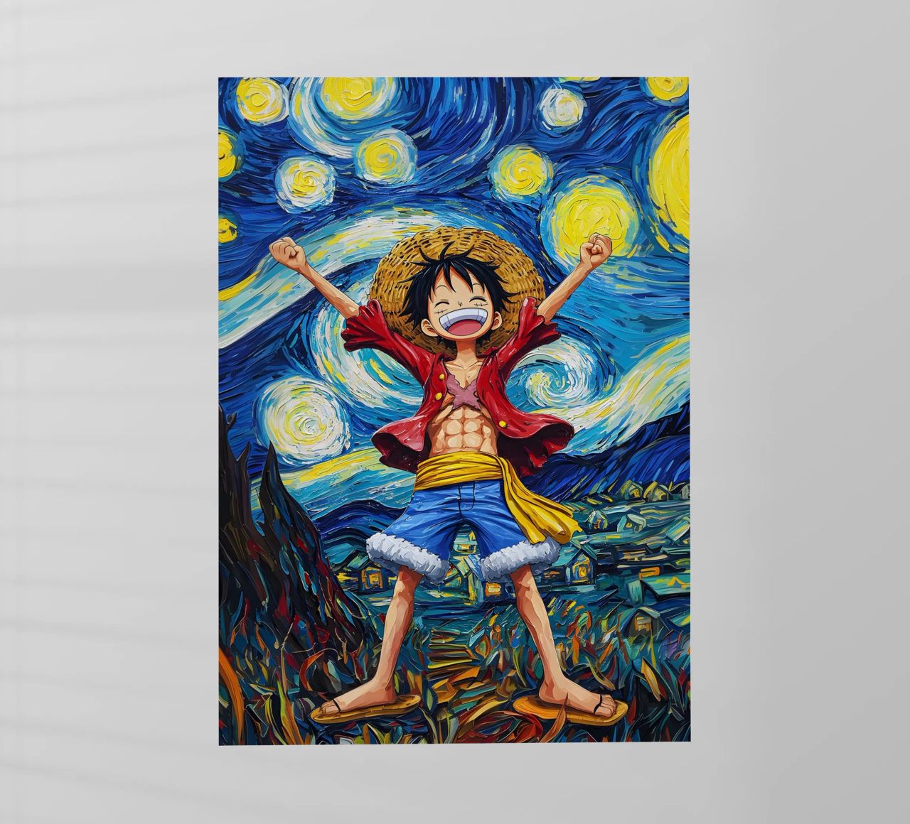 Monkey D. Luffy One Piece Starry Night backlit film by CreativeStudio