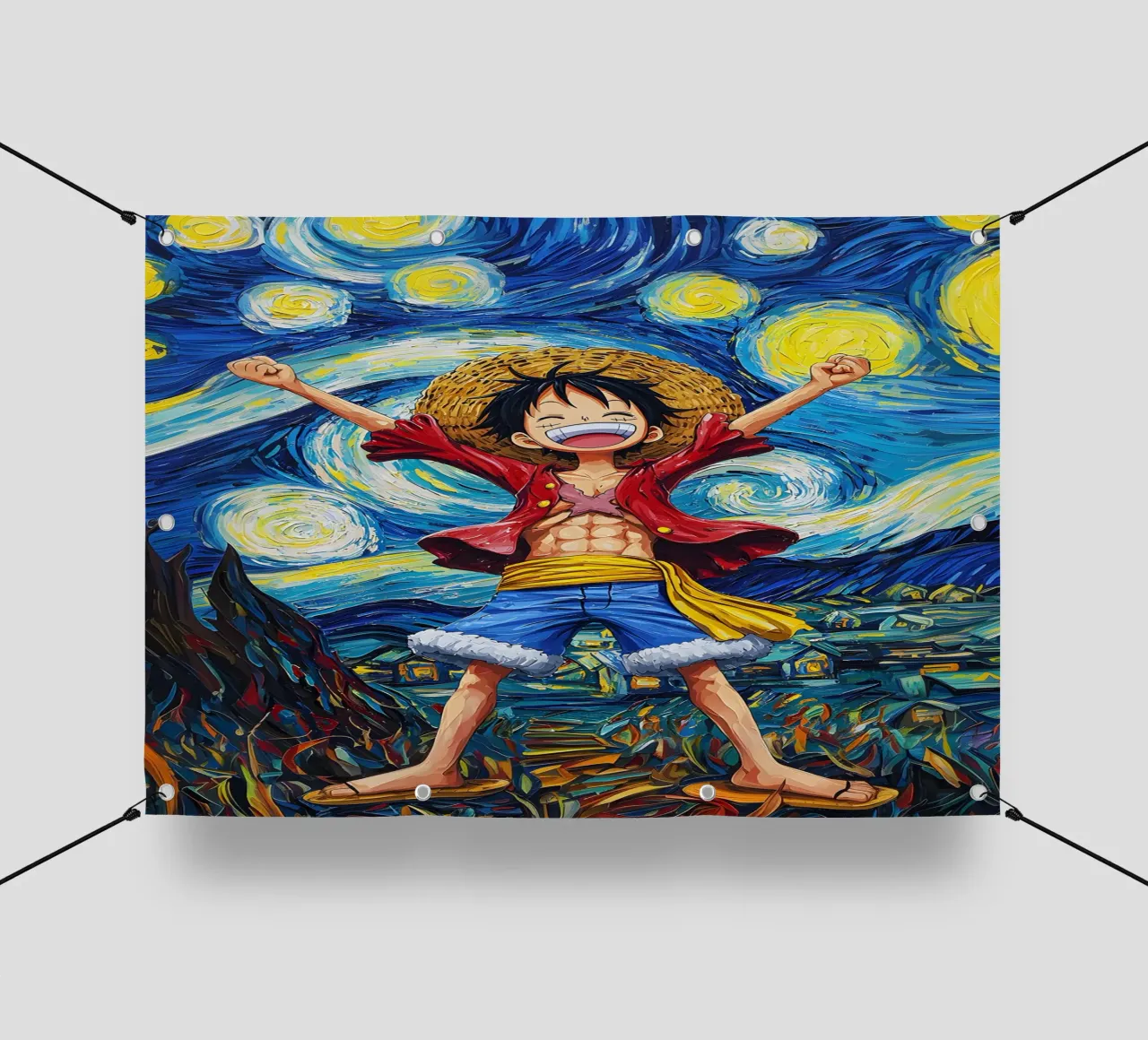 Monkey D. Luffy One Piece Starry Night telo in pvc da CreativeStudio