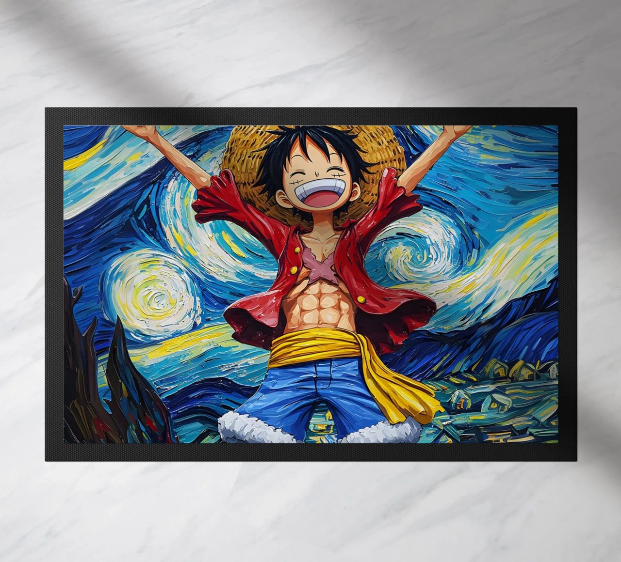 Monkey D. Luffy One Piece Starry Night doormat by CreativeStudio