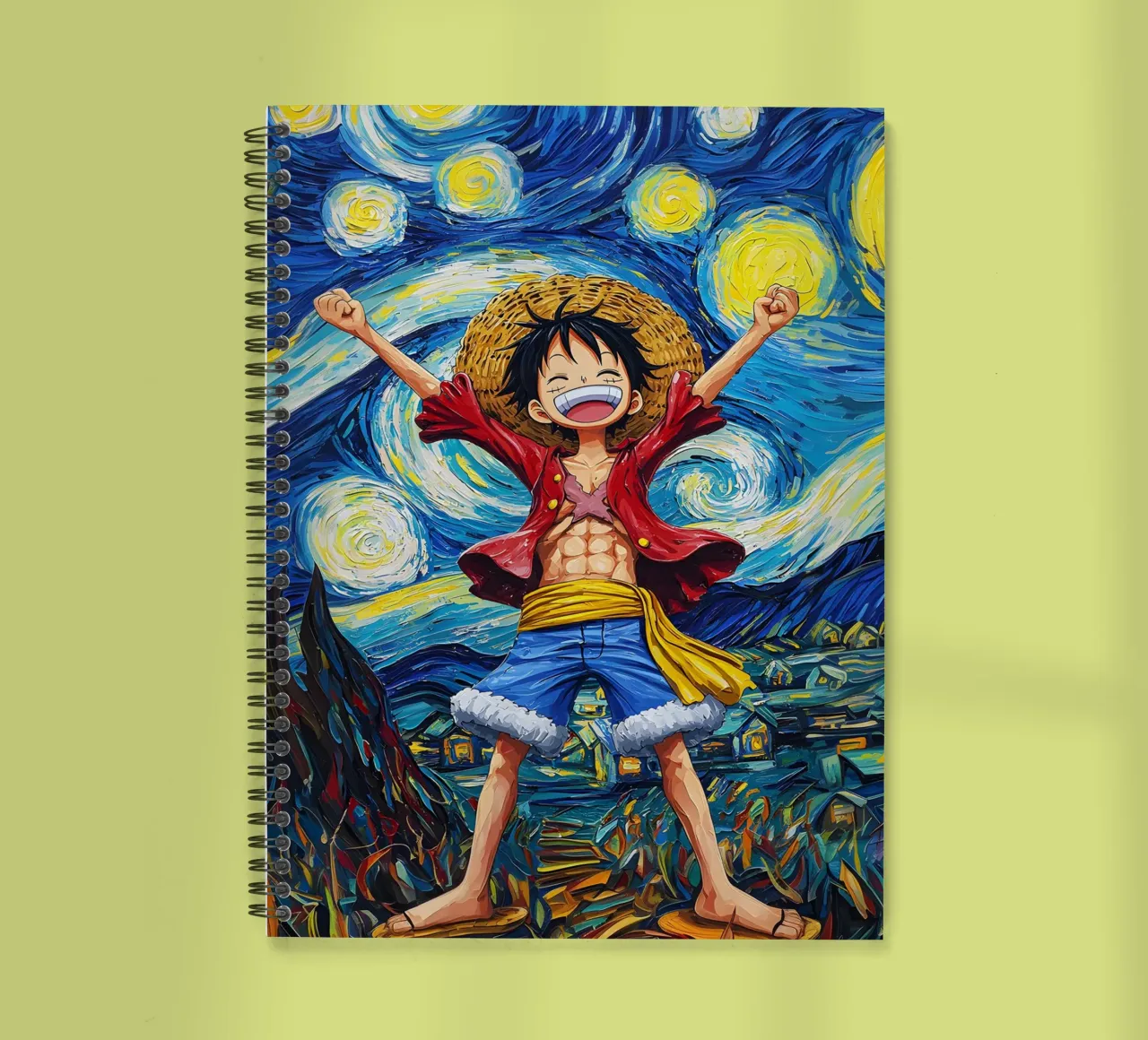 Monkey D. Luffy One Piece Starry Night diario ad anelli da CreativeStudio