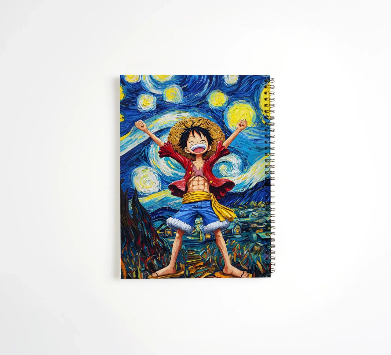 Monkey D. Luffy One Piece Starry Night spiral notebook by CreativeStudio