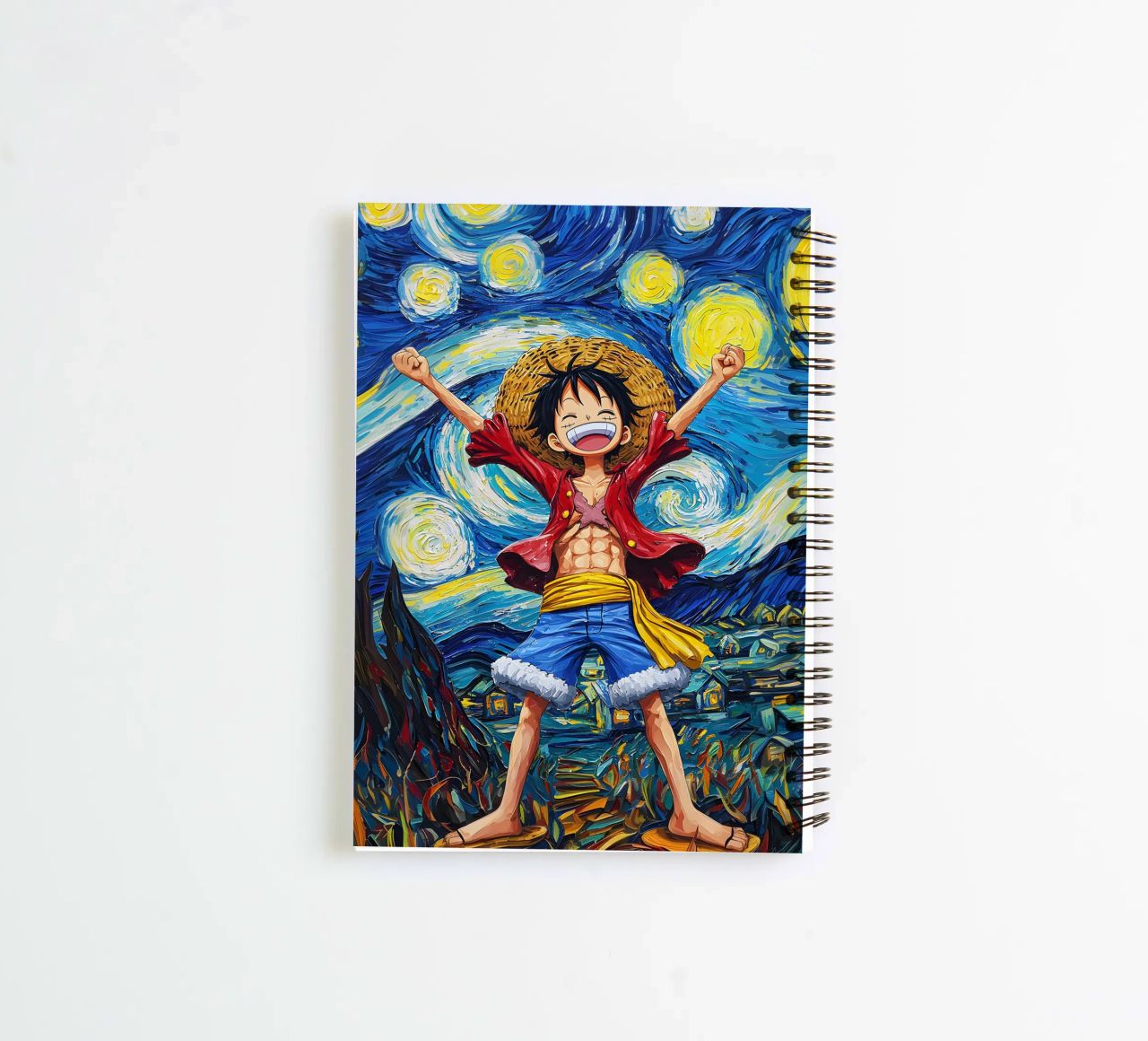 Monkey D. Luffy One Piece Starry Night spiral notebook by CreativeStudio
