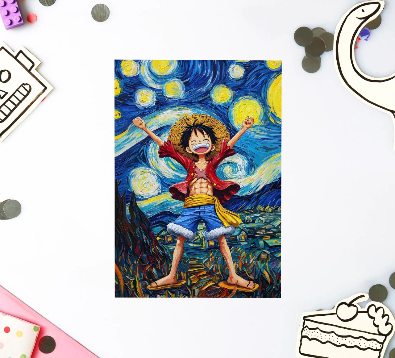 Monkey D. Luffy One Piece Starry Night sticker by CreativeStudio