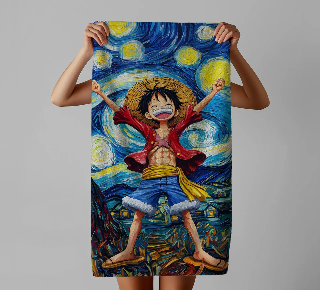 Monkey D. Luffy One Piece Starry Night asciugamano da bagno da CreativeStudio