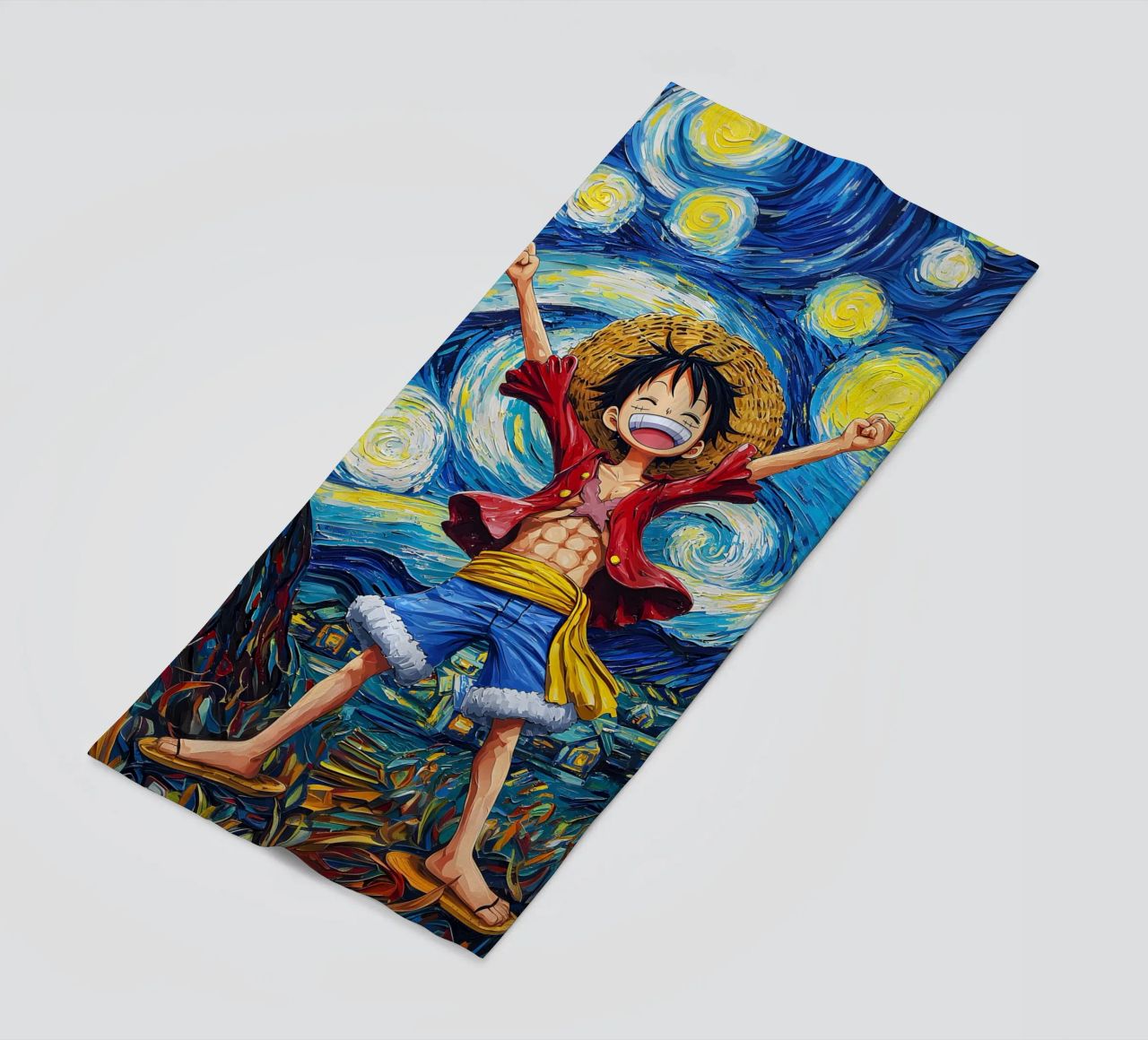 Monkey D. Luffy One Piece Starry Night beach towel by CreativeStudio