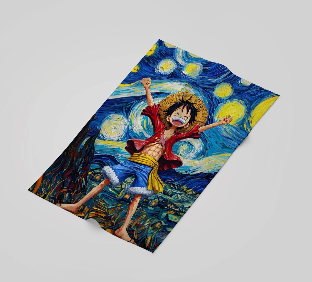 Monkey D. Luffy One Piece Starry Night beach towel by CreativeStudio