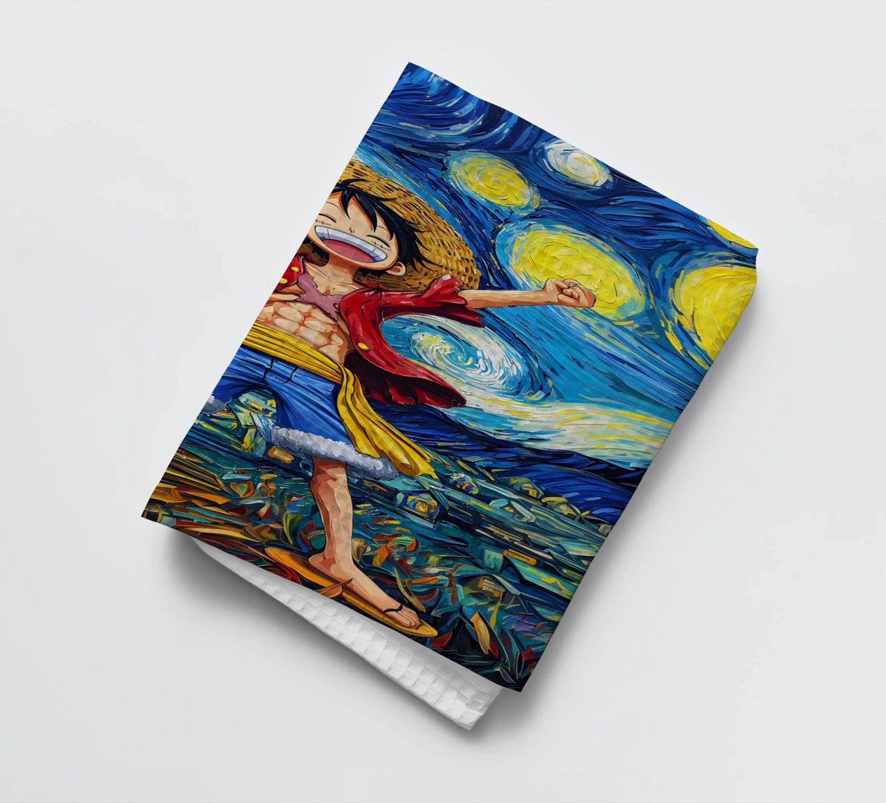 Monkey D. Luffy One Piece Starry Night tea towel by CreativeStudio
