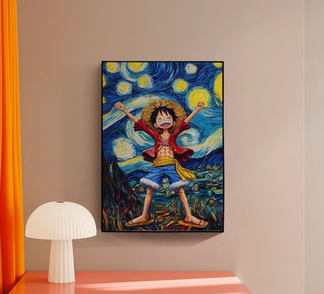 Monkey D. Luffy One Piece Starry Night acrylic glass by CreativeStudio