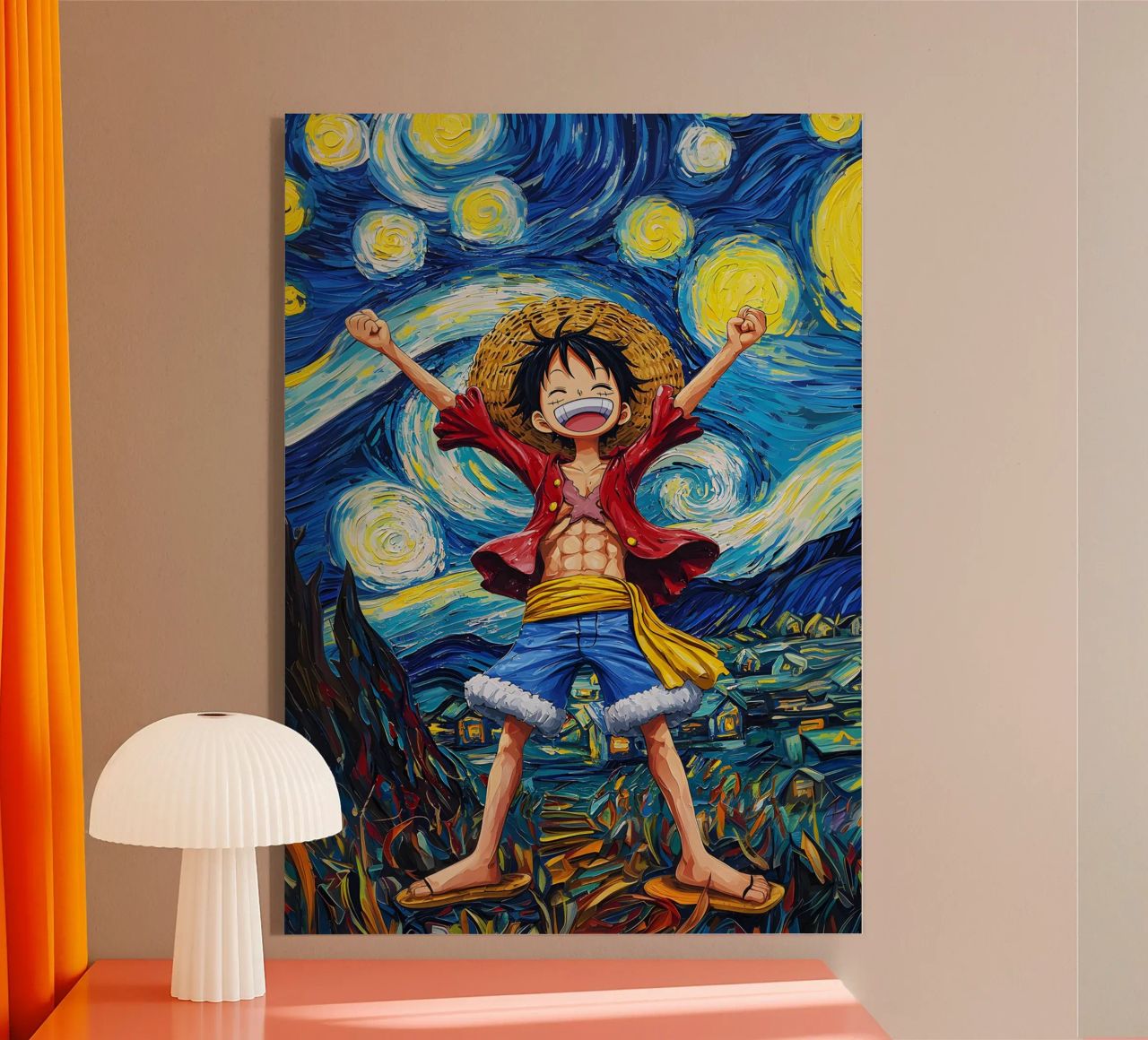 Monkey D. Luffy One Piece Starry Night acrylic glass by CreativeStudio