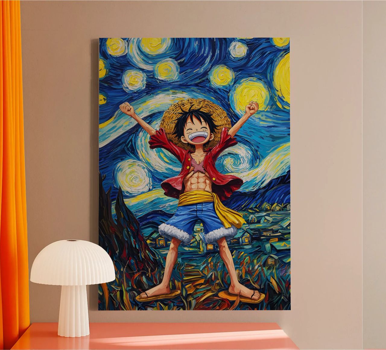Monkey D. Luffy One Piece Starry Night canvas by CreativeStudio