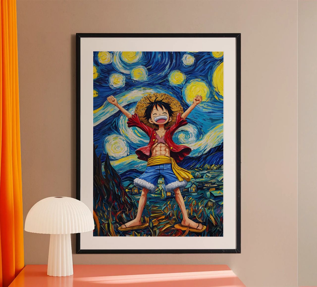 Monkey D. Luffy One Piece Starry Night hahnemühle by CreativeStudio
