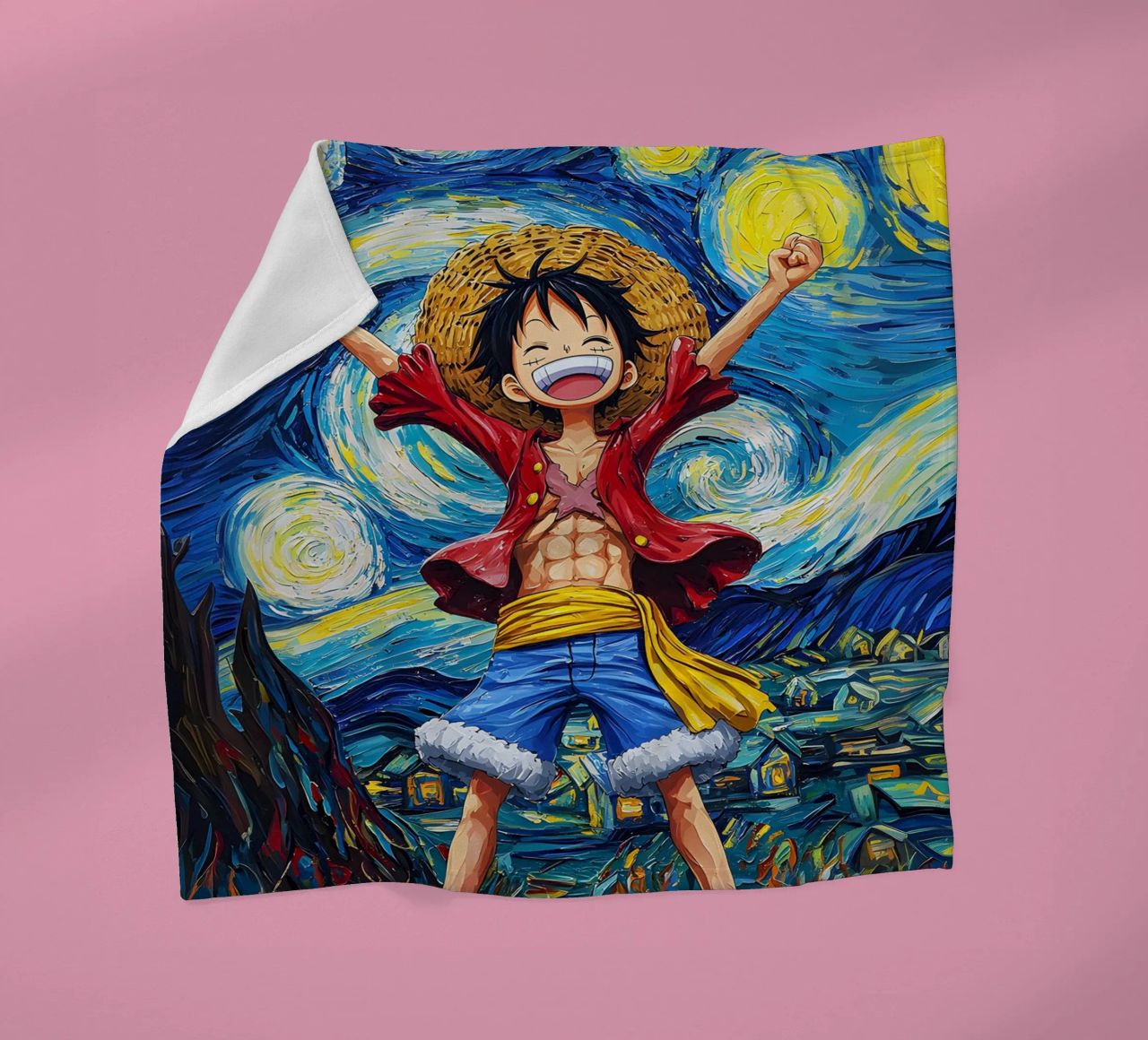 Monkey D. Luffy One Piece Starry Night fleece blanket by CreativeStudio