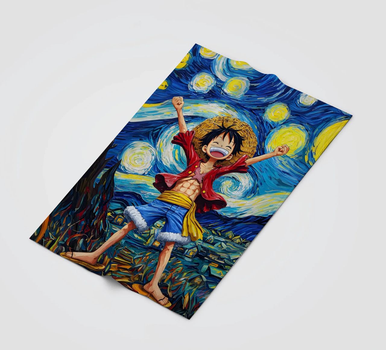 Monkey D. Luffy One Piece Starry Night fleece blanket by CreativeStudio