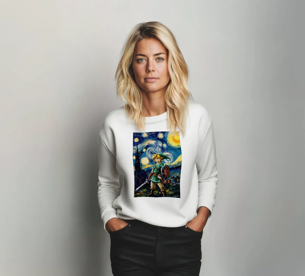 Link The Legend of Zelda Starry Night felpa da CreativeStudio