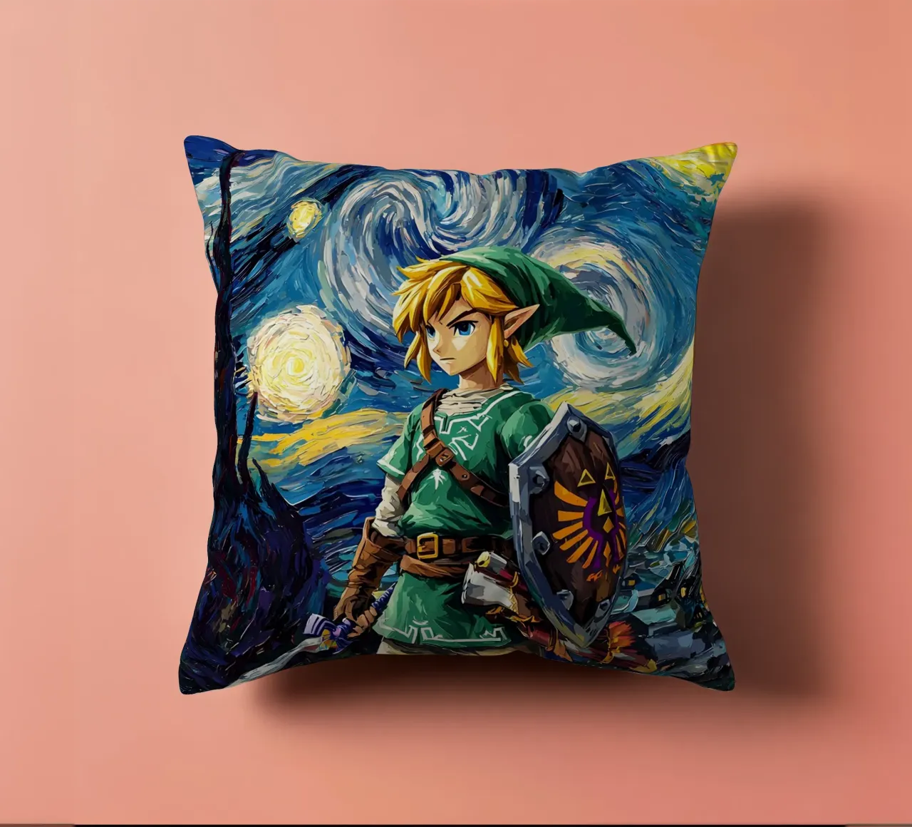 Link The Legend of Zelda Starry Night cuscino da CreativeStudio