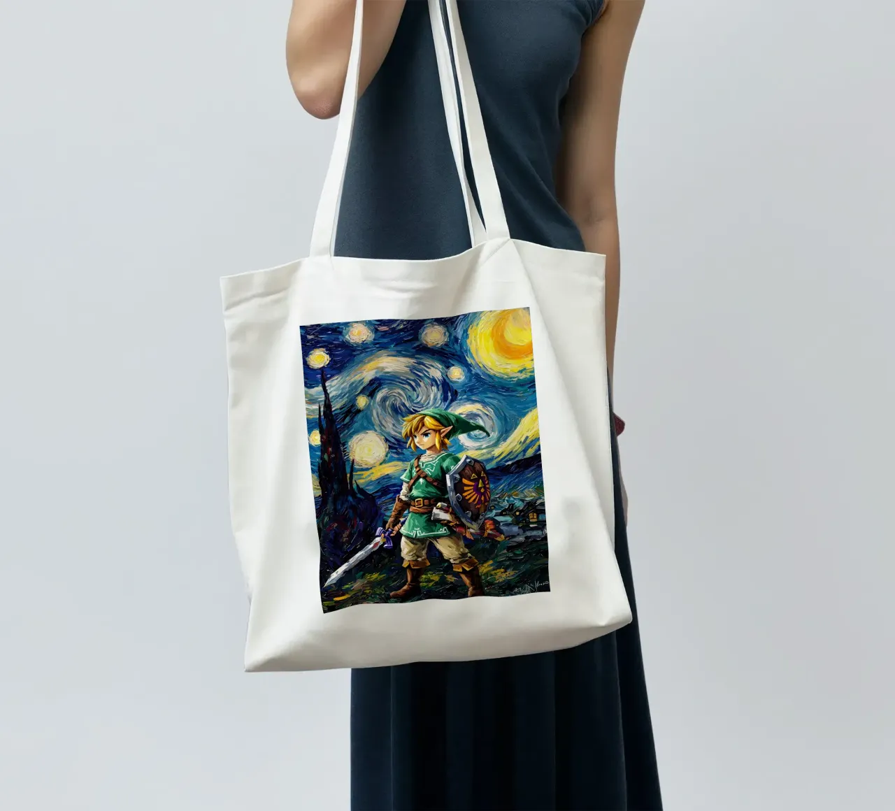 Link The Legend of Zelda Starry Night borsa in juta da CreativeStudio