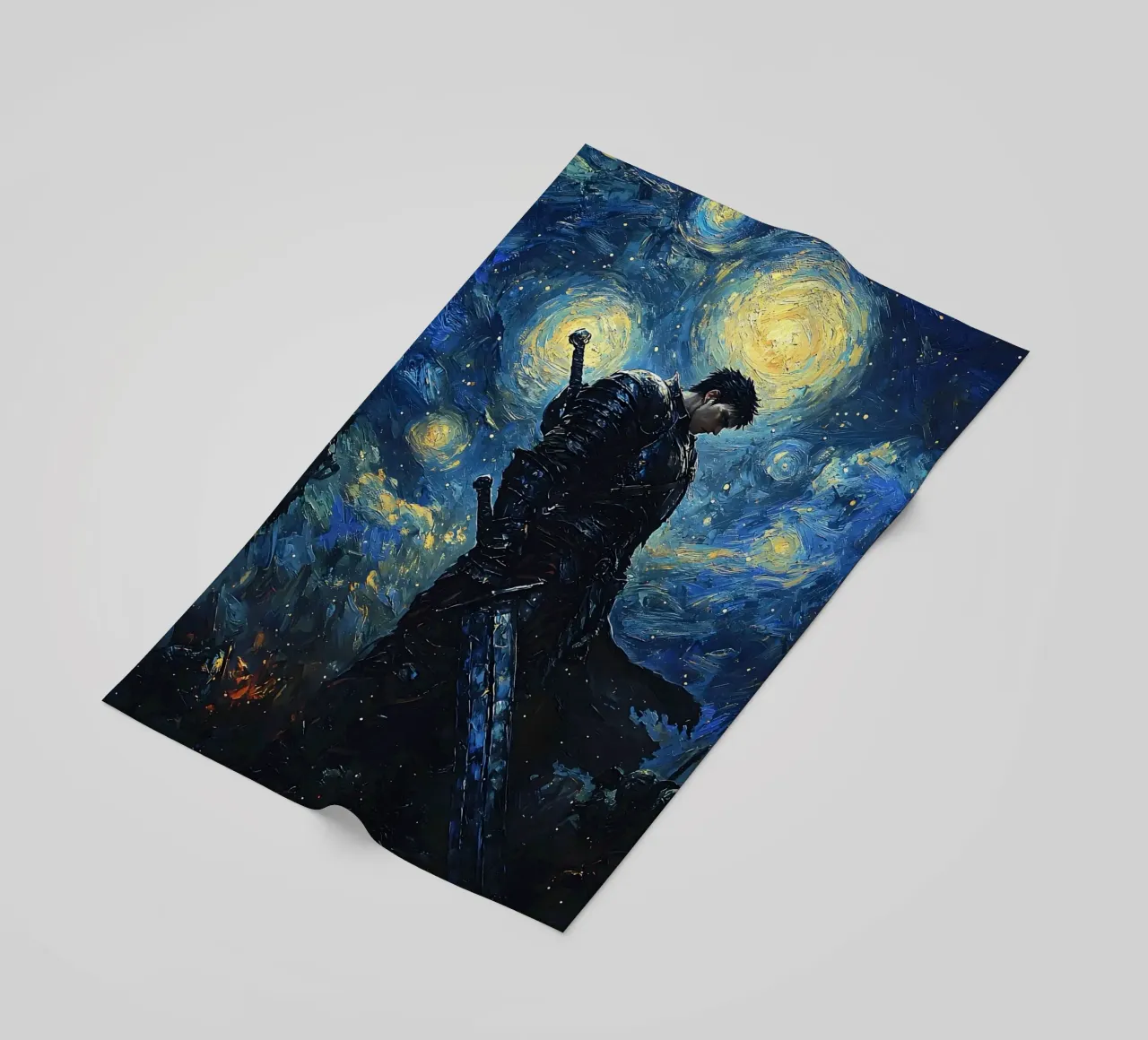Guts Berserk Starry Night telo mare da CreativeStudio