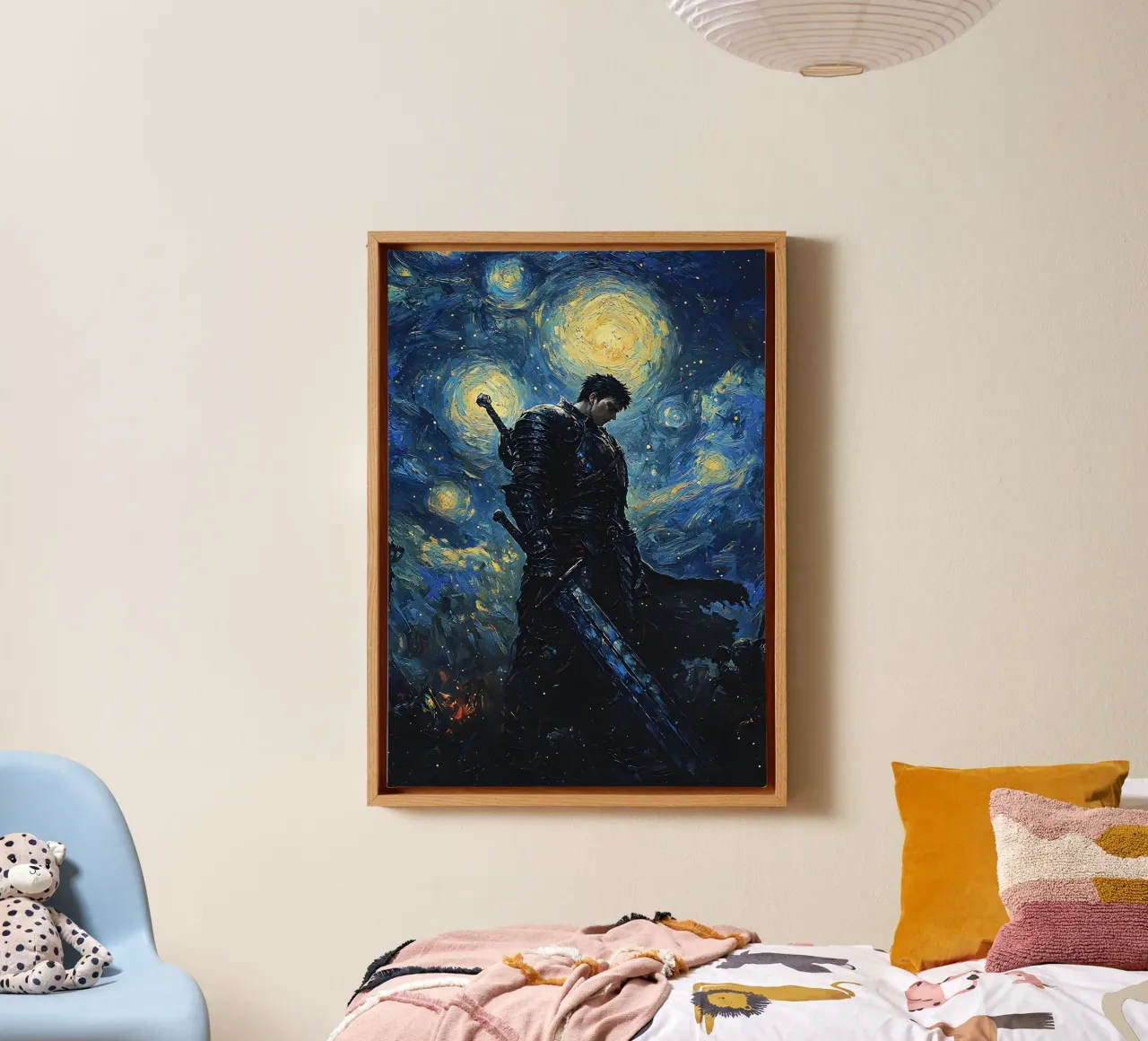 Guts Berserk Starry Night tela con Cornice a cassetta da CreativeStudio