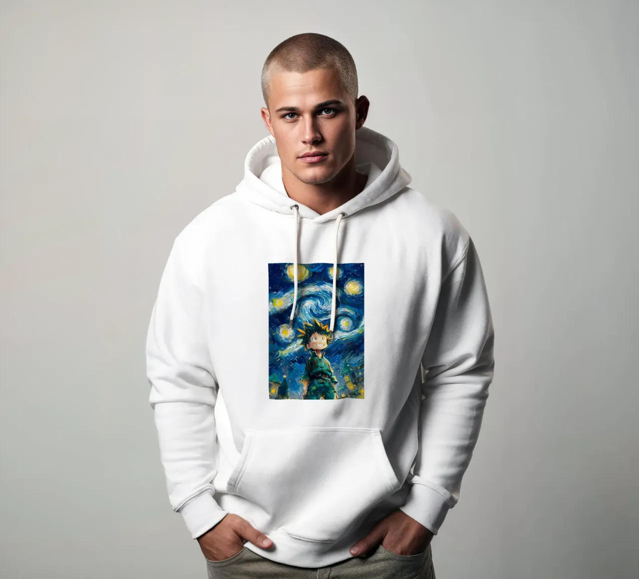 Gon Freecss Hunter x Hunter Starry Night felpa con cappuccio da CreativeStudio