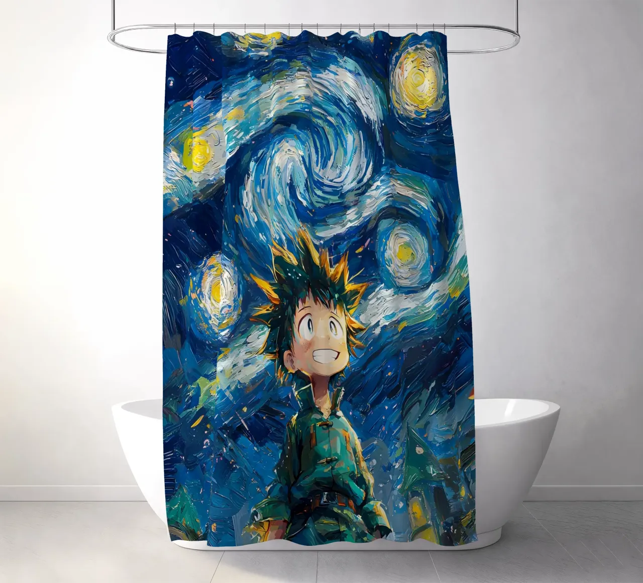 Gon Freecss Hunter x Hunter Starry Night tenda da doccia da CreativeStudio