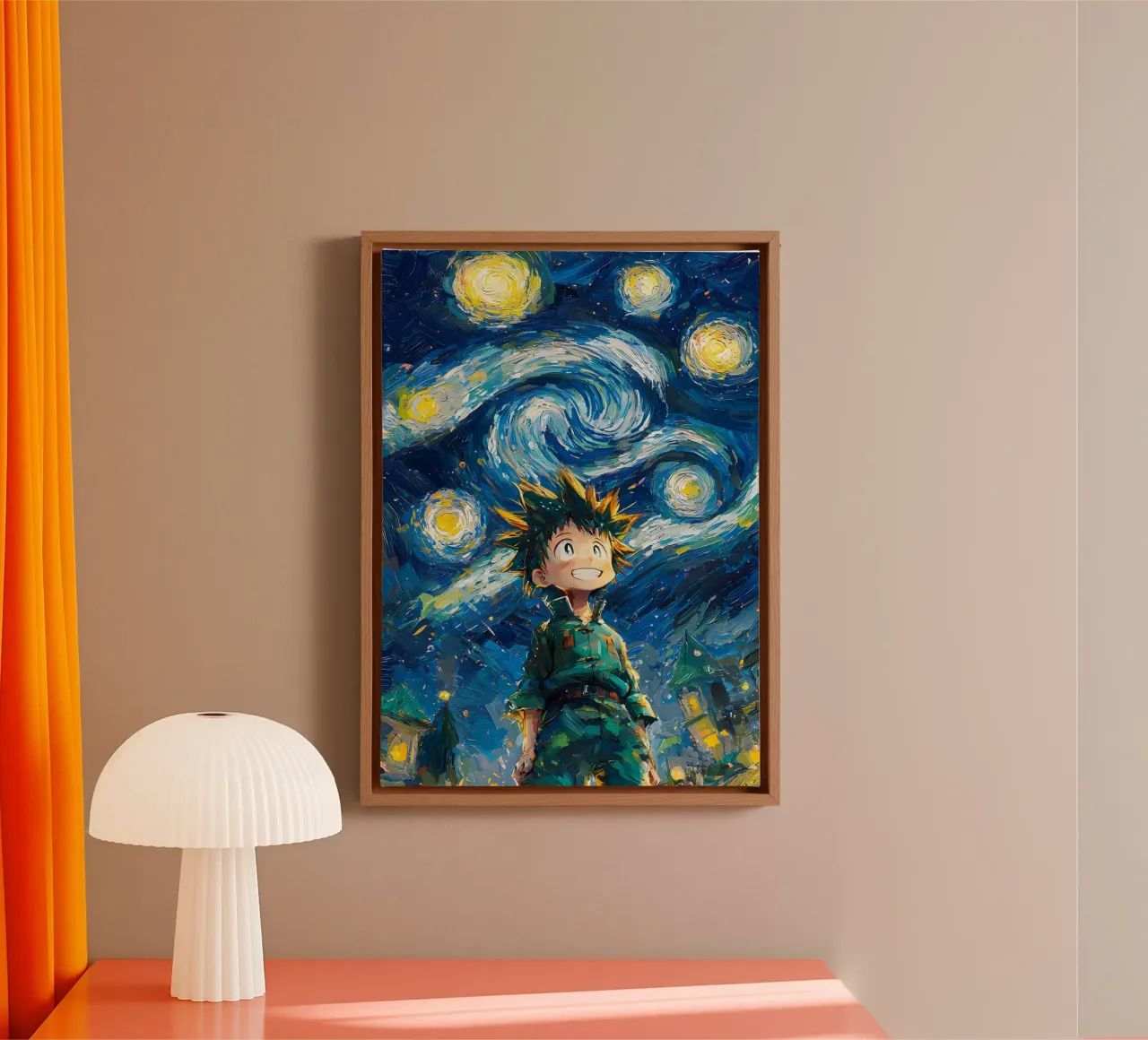 Gon Freecss Hunter x Hunter Starry Night tela con Cornice a cassetta da CreativeStudio