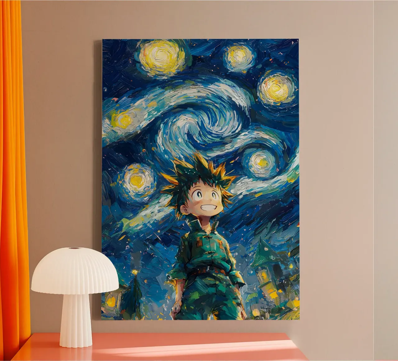 Gon Freecss Hunter x Hunter Starry Night tela con Cornice a cassetta da CreativeStudio