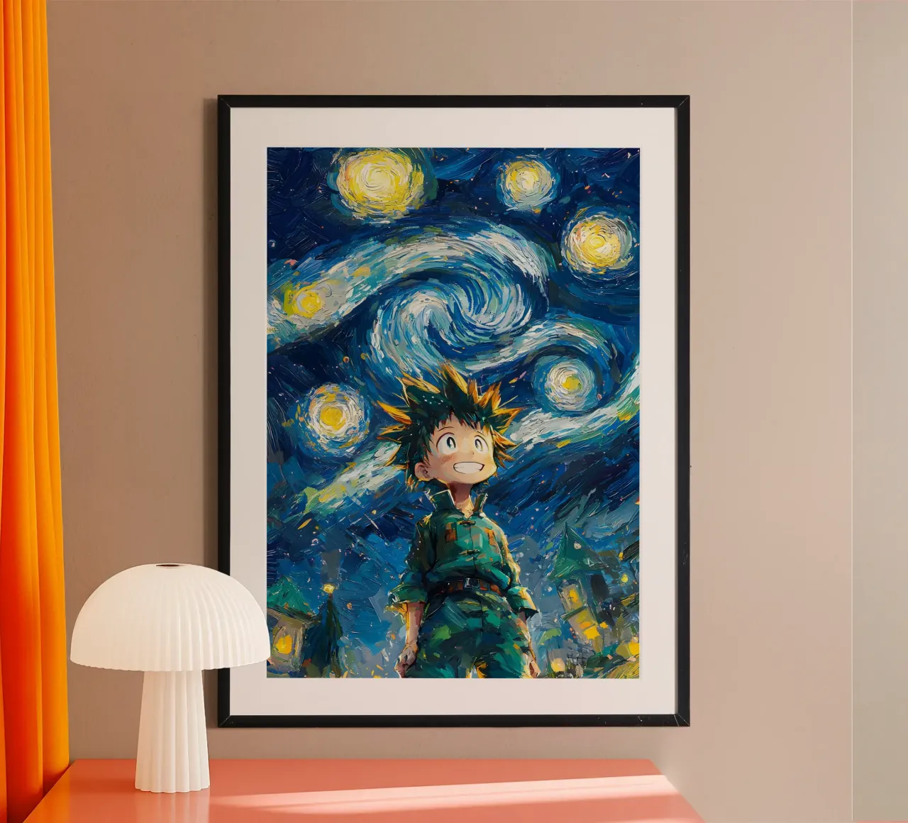 Gon Freecss Hunter x Hunter Starry Night carta hahnemühle da CreativeStudio