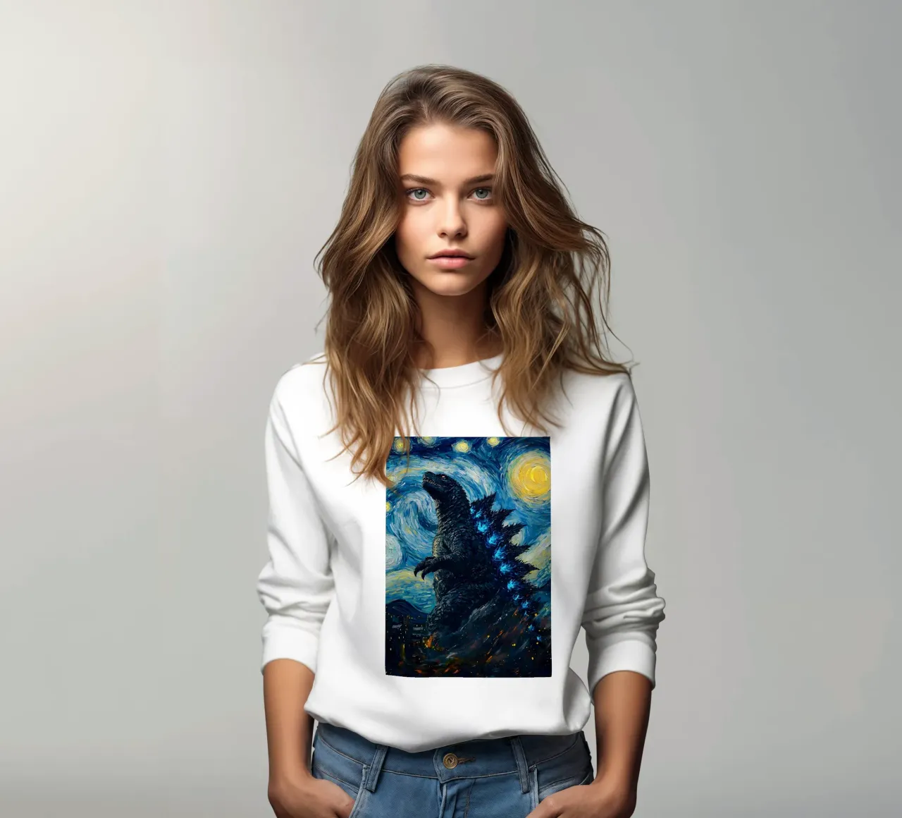 Godzilla Starry Night felpa da CreativeStudio