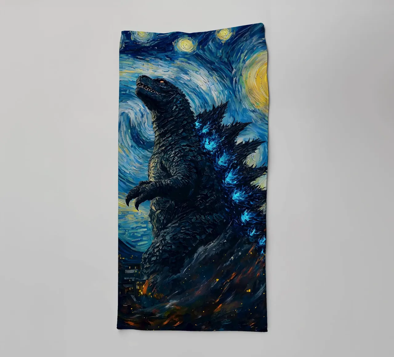 Godzilla Starry Night asciugamano da bagno da CreativeStudio