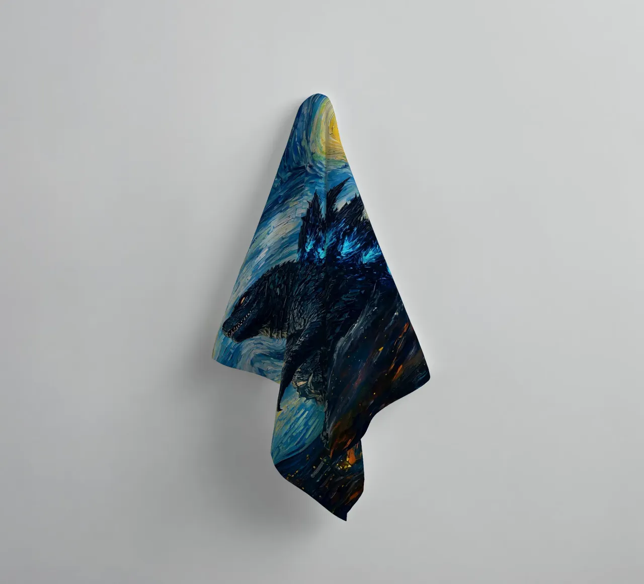Godzilla Starry Night asciugamano da bagno da CreativeStudio