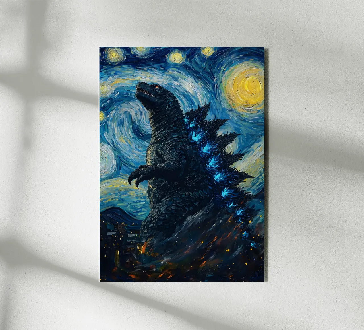 Godzilla Starry Night alluminio dibond da CreativeStudio