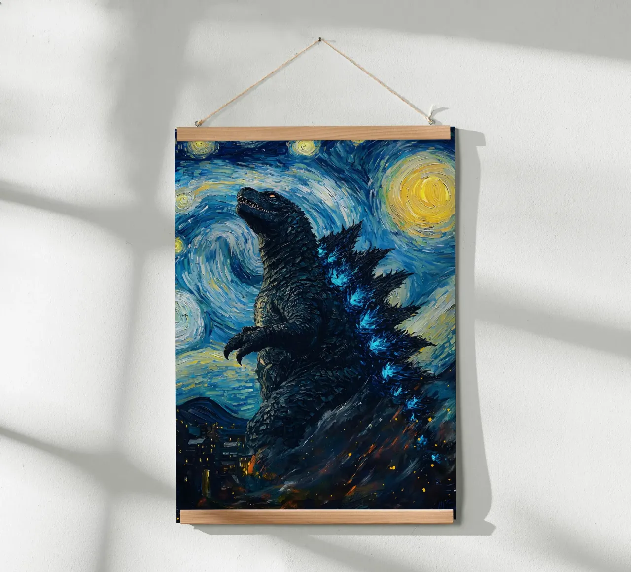 Godzilla Starry Night carta hahnemühle da CreativeStudio