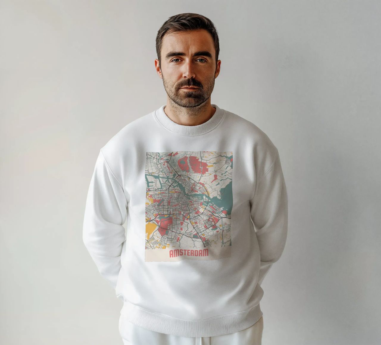 AMSTERDAM  Map Print felpa da Travelstudio