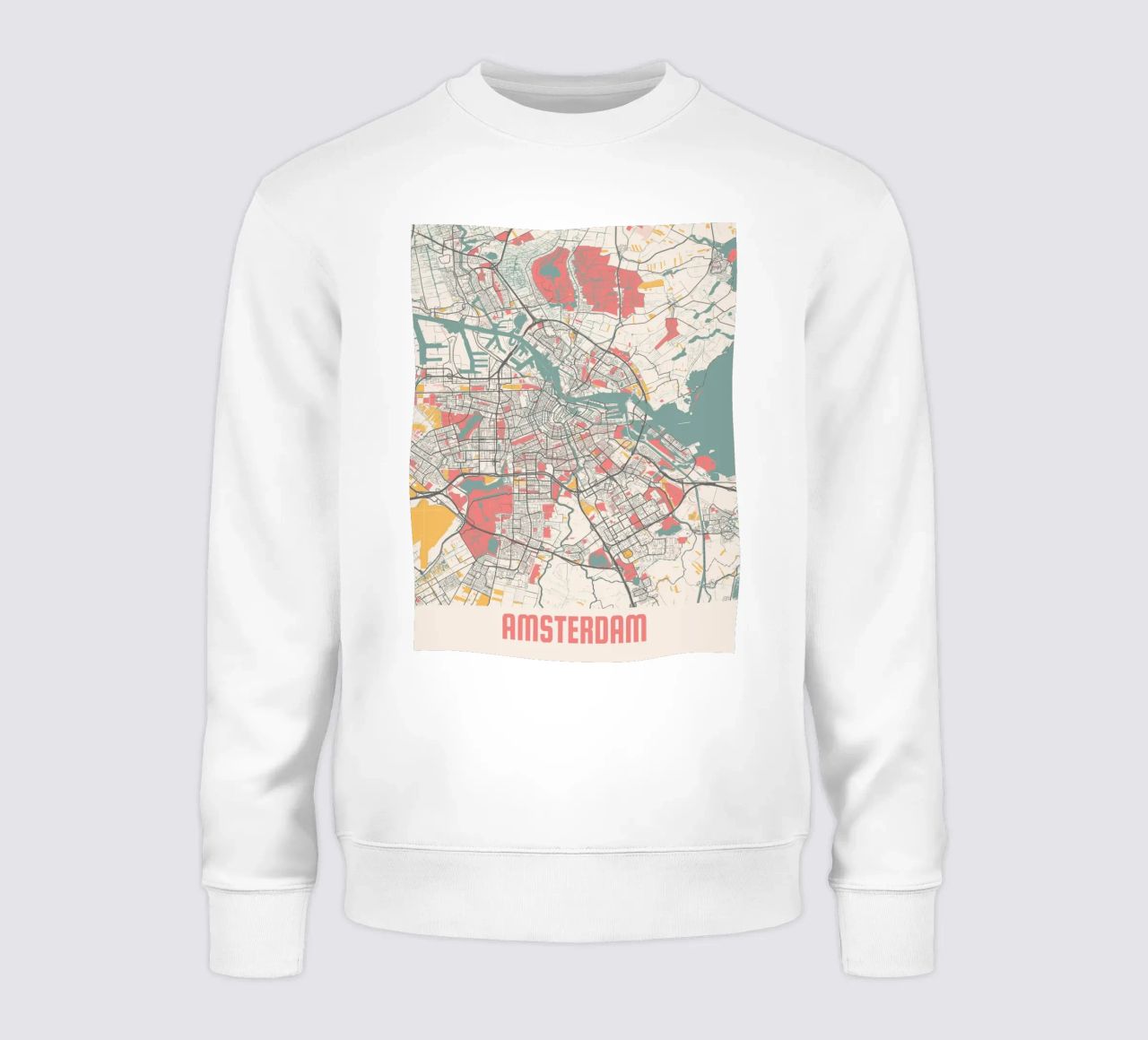 AMSTERDAM  Map Print felpa da Travelstudio