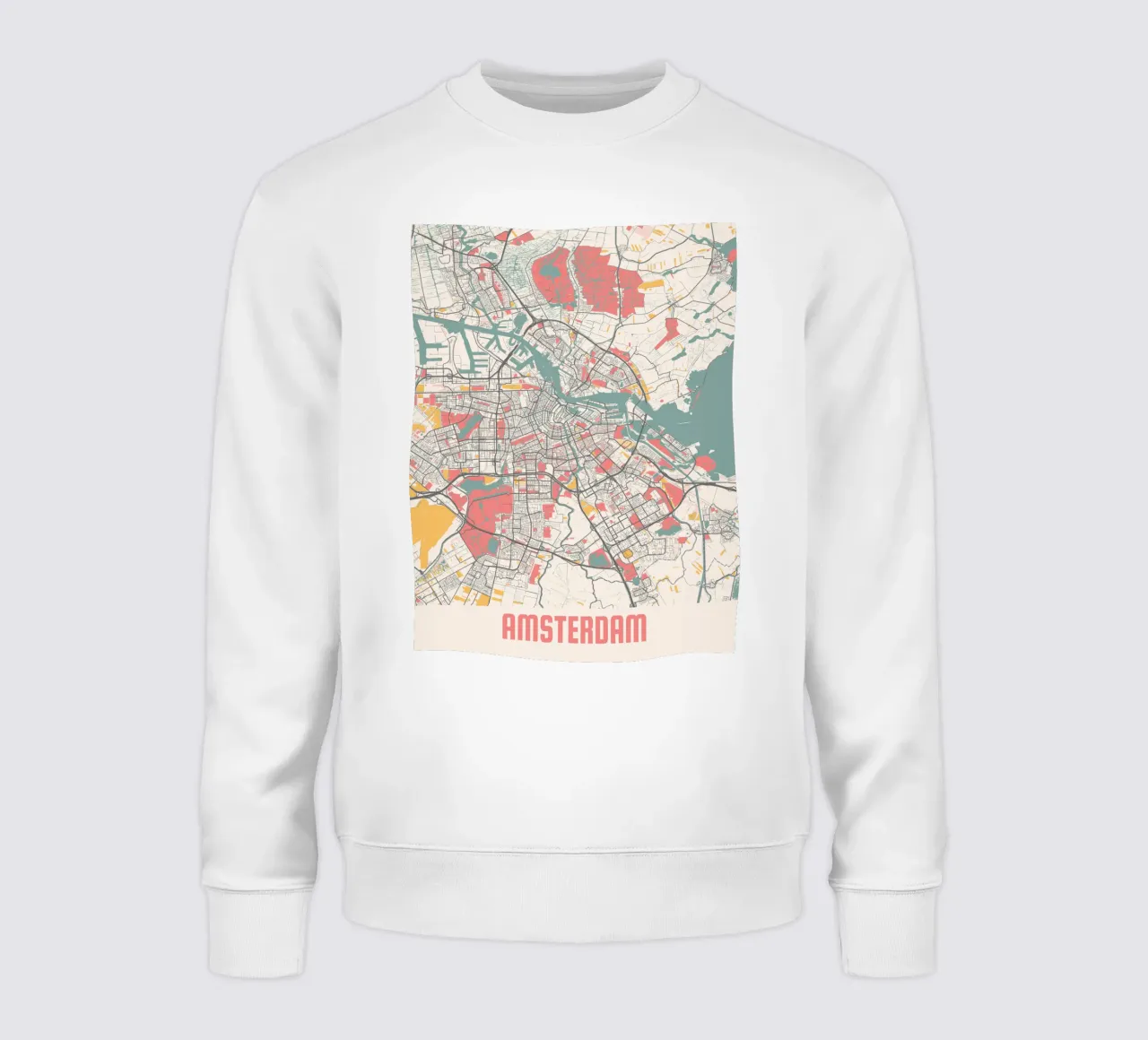 AMSTERDAM Map Print felpa da Travelstudio