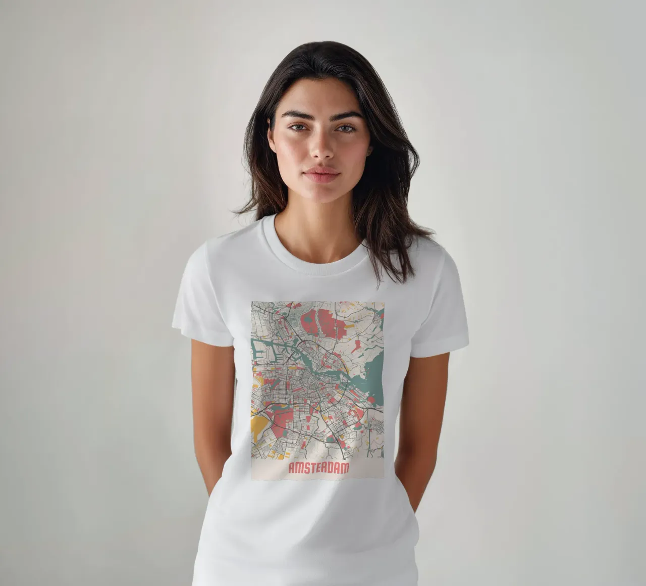AMSTERDAM Map Print t-shirt da Travelstudio