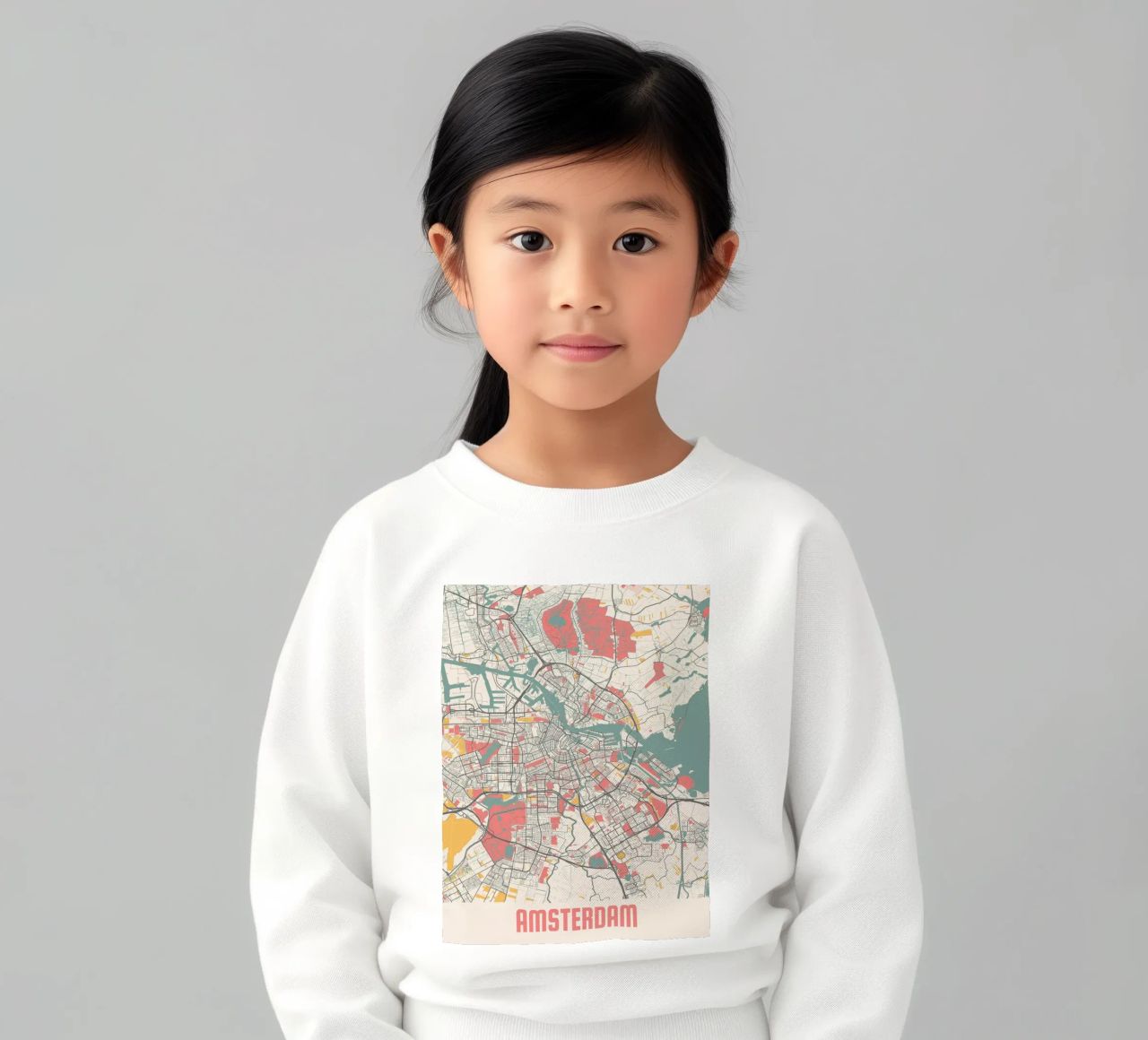 AMSTERDAM  Map Print felpa bambino da Travelstudio