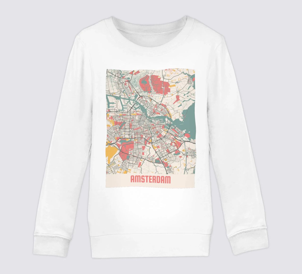 AMSTERDAM  Map Print felpa bambino da Travelstudio