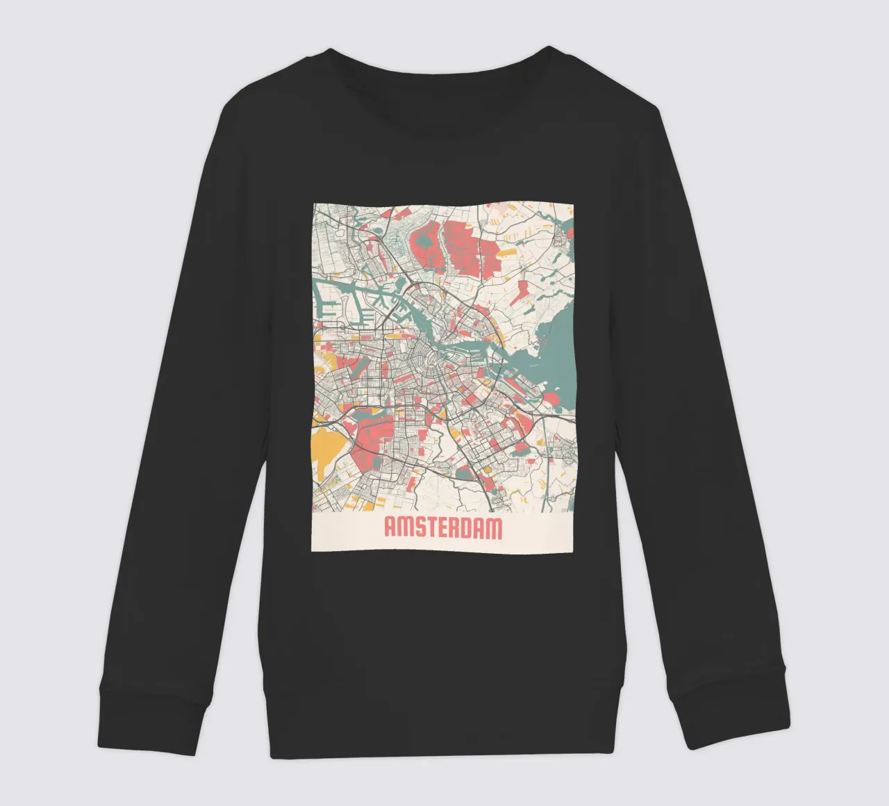 AMSTERDAM Map Print felpa bambino da Travelstudio
