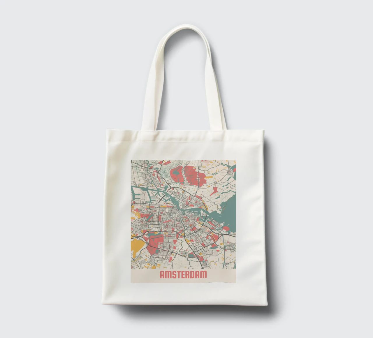AMSTERDAM  Map Print borsa in juta da Travelstudio