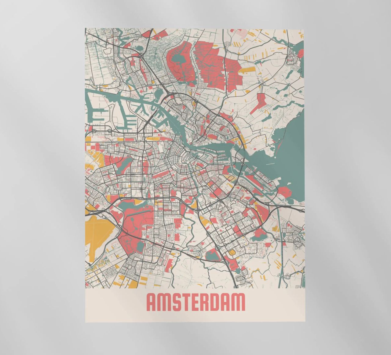 AMSTERDAM  Map Print pellicola backlit da Travelstudio