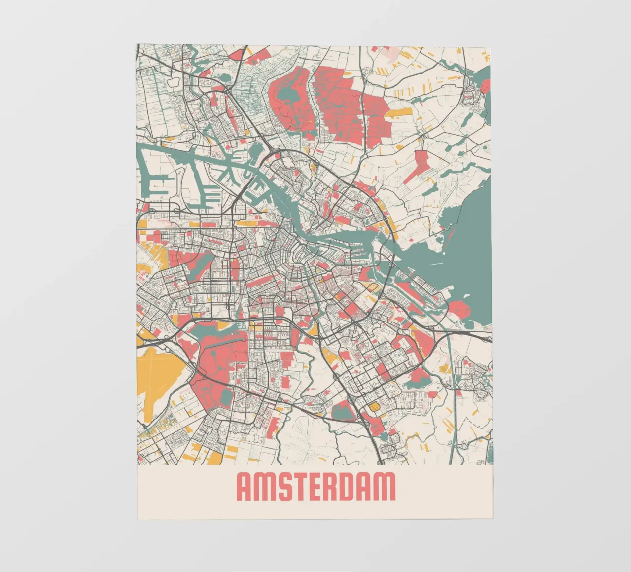 AMSTERDAM Map Print pellicola backlit da Travelstudio