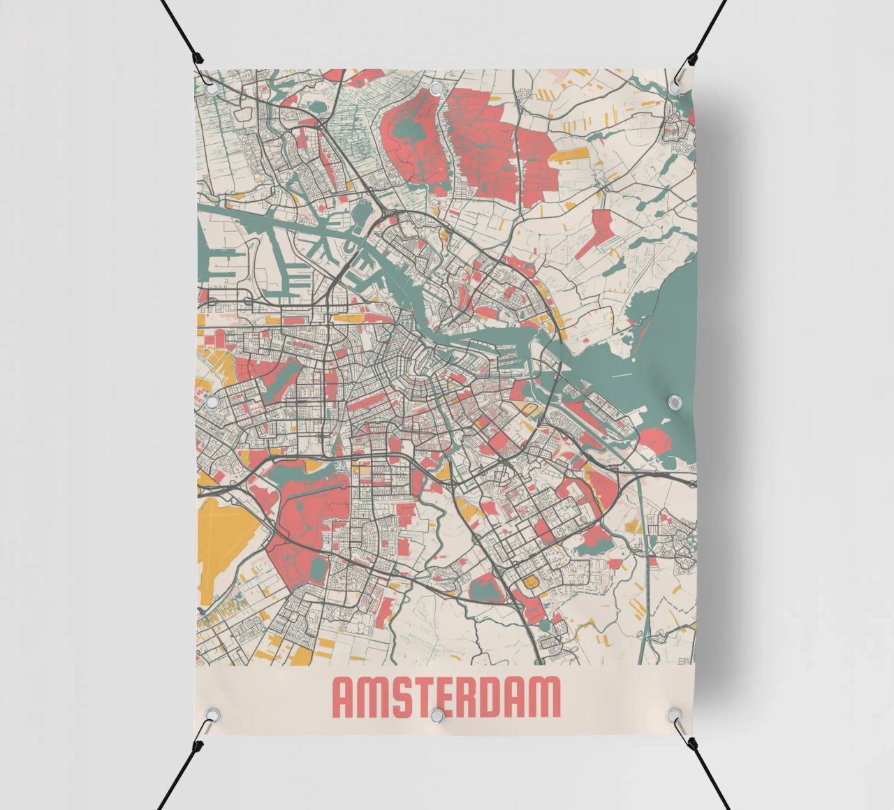 AMSTERDAM  Map Print telo in pvc da Travelstudio