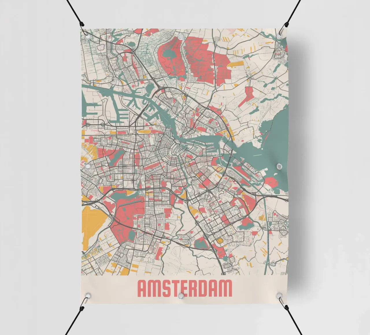 AMSTERDAM Map Print telo in pvc da Travelstudio