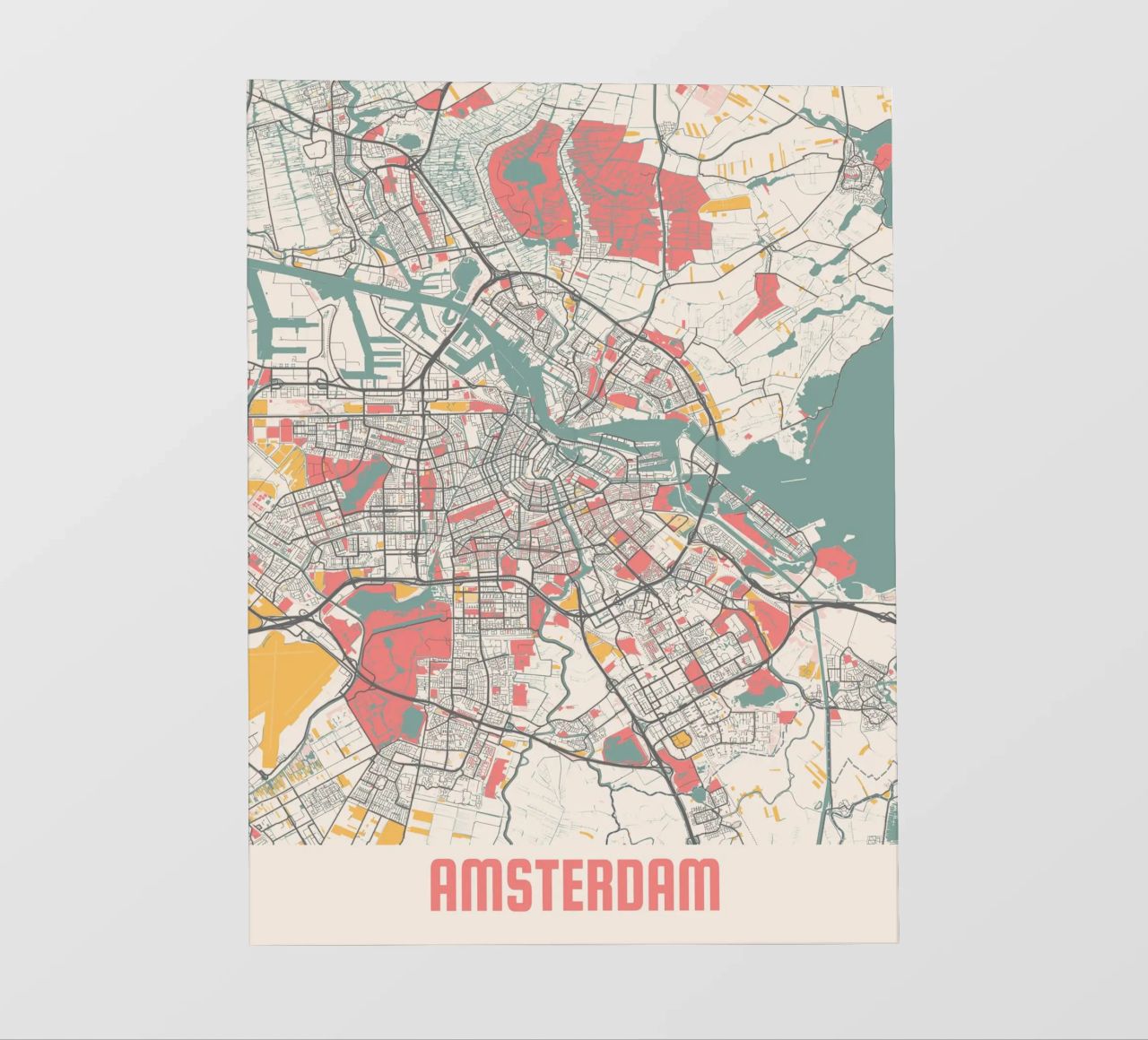 AMSTERDAM  Map Print telo in pvc da Travelstudio